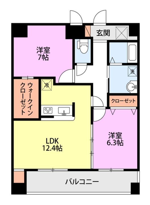 新潟県新潟市中央区東中通1番町(マンション)の賃貸物件の間取り