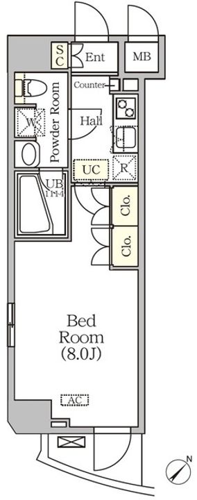 東京都江東区深川1(マンション)の賃貸物件の間取り
