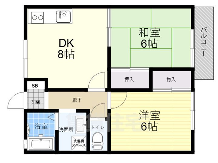 大阪府高槻市西五百住町(アパート)の賃貸物件の間取り