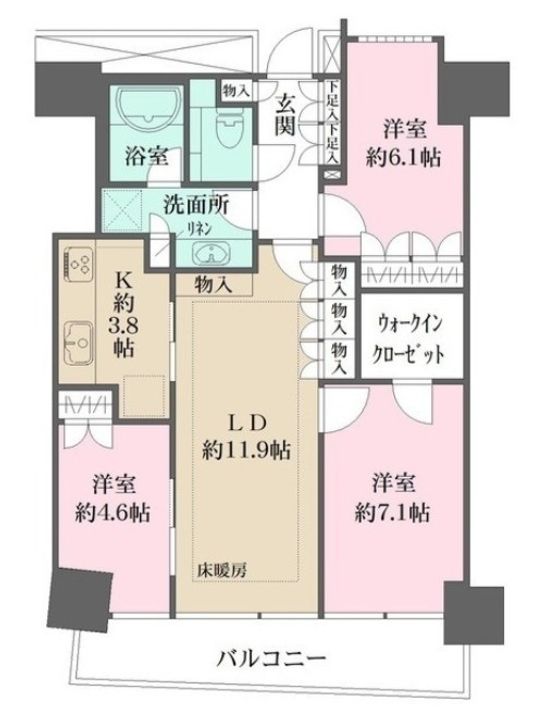 エムエムタワーズフォレシスL棟の間取り
