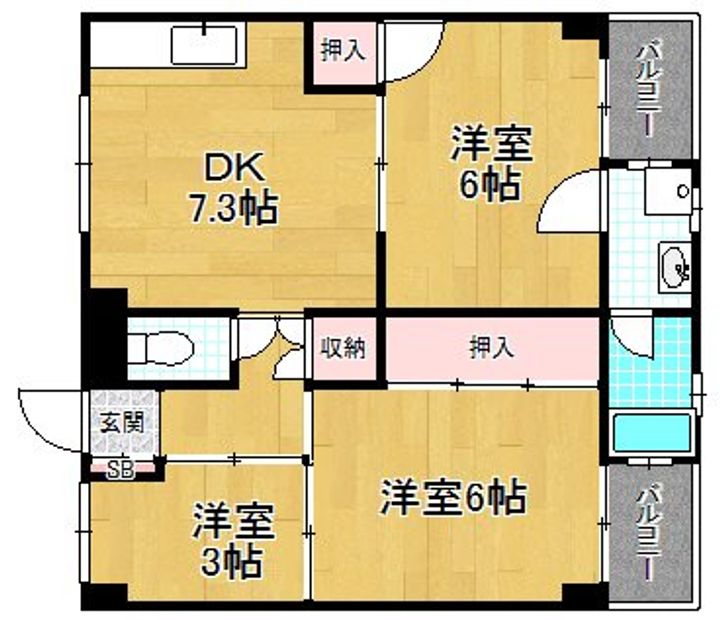 ビレッジハウス私部の間取り