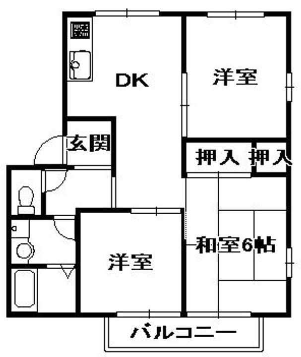 兵庫県神戸市北区有野中町3(アパート)の賃貸物件の間取り