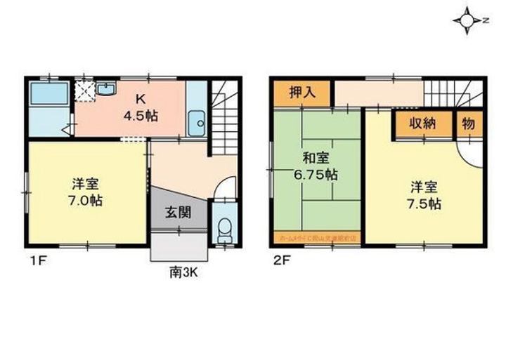 岡山県岡山市北区伊島町2(アパート)の賃貸物件の間取り