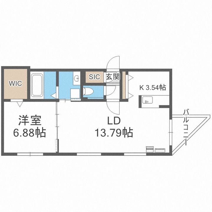 シャトーライフ中島公園1の間取り