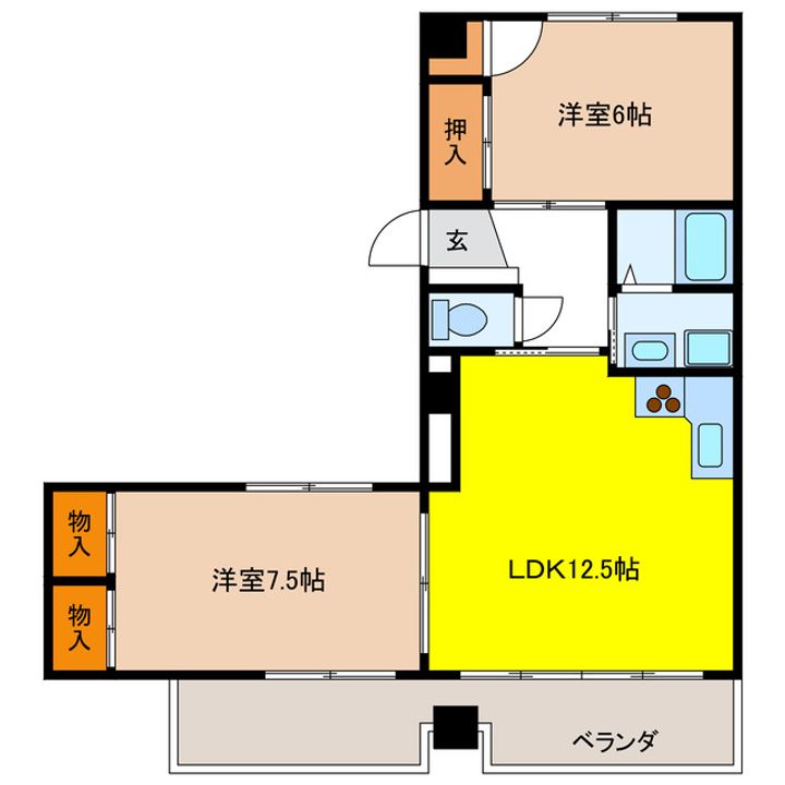 岐阜県岐阜市大宮町1(マンション)の賃貸物件の間取り