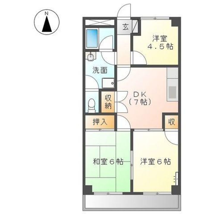 愛知県尾張旭市井田町2(アパート)の賃貸物件の間取り