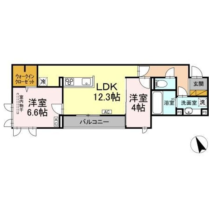 茨城県つくば市島(アパート)の賃貸物件の間取り