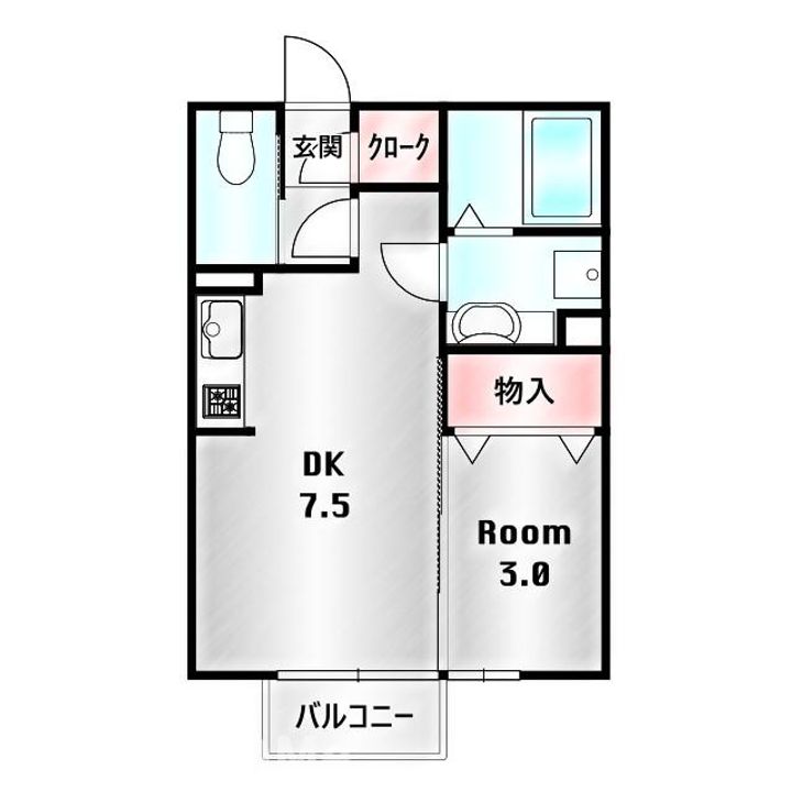 群馬県前橋市上大島町(マンション)の賃貸物件の間取り
