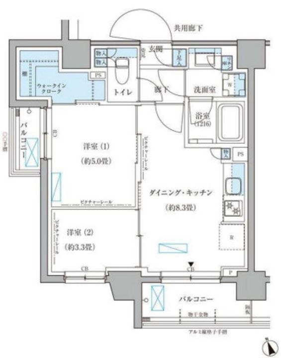 東京都文京区本郷5の賃貸マンションの間取り