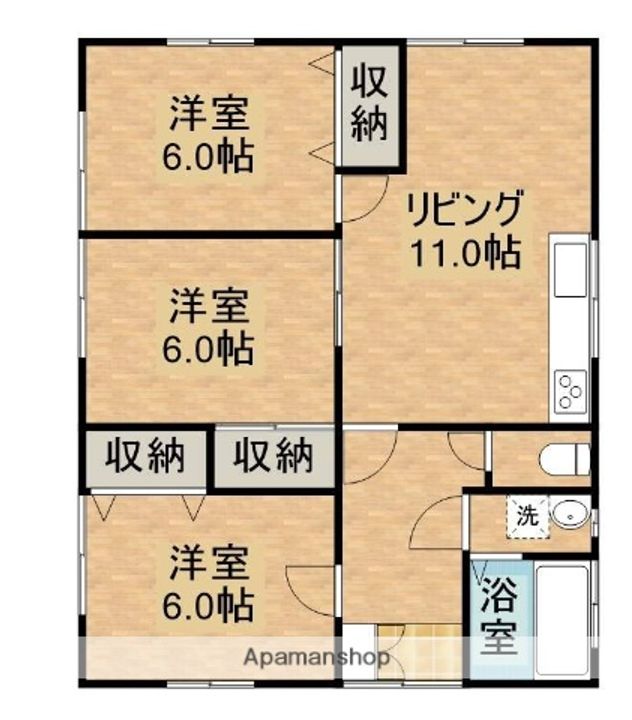 宮崎県宮崎市阿波岐原町中園(一戸建)の賃貸物件の間取り