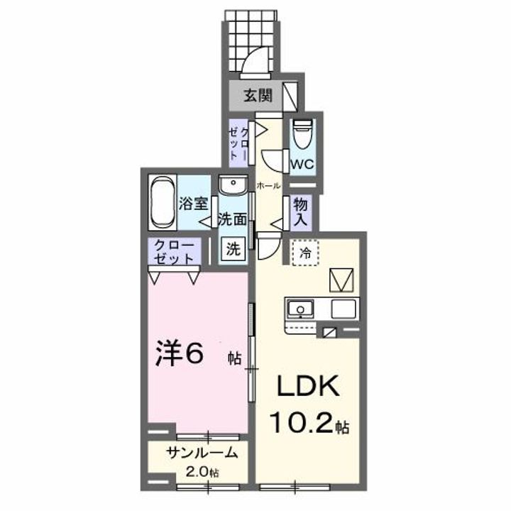 千葉県柏市高田(アパート)の賃貸物件の間取り