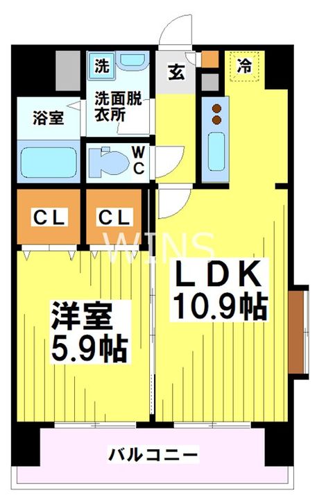 福岡県福岡市博多区吉塚6(マンション)の賃貸物件の間取り