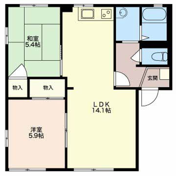 静岡県伊豆市上白岩(アパート)の賃貸物件の間取り
