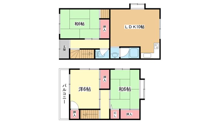 大阪府豊中市上野西3(一戸建)の賃貸物件の間取り