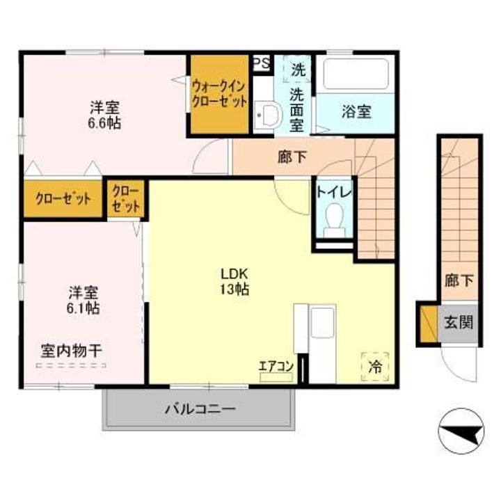 埼玉県川越市豊田町2(アパート)の賃貸物件の間取り