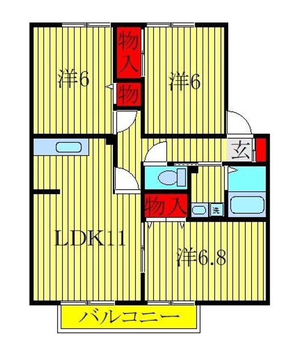 ジョカーレ千葉 Bの間取り