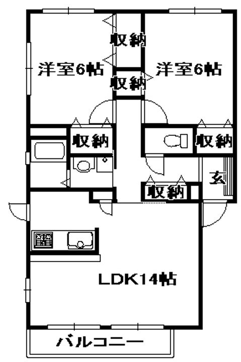MAST COURT藤原台A棟の間取り