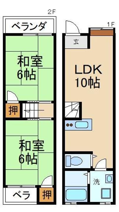 大阪府枚方市船橋本町2(一戸建)の賃貸物件の間取り