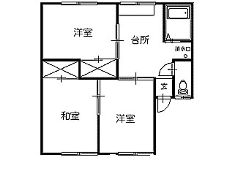 山秀ハイツBの間取り
