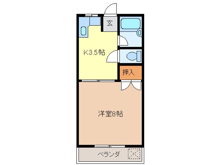 岐阜県岐阜市三田洞東1(アパート)の賃貸物件の間取り
