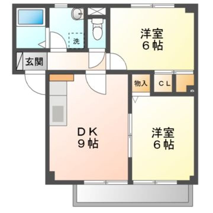 リビオン下沖 Dの間取り