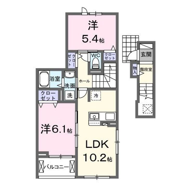 千葉県柏市高田(アパート)の賃貸物件の間取り