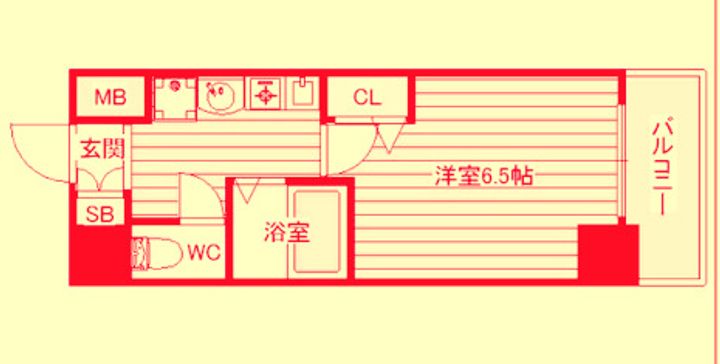 大阪府大阪市福島区海老江2(マンション)の賃貸物件の間取り