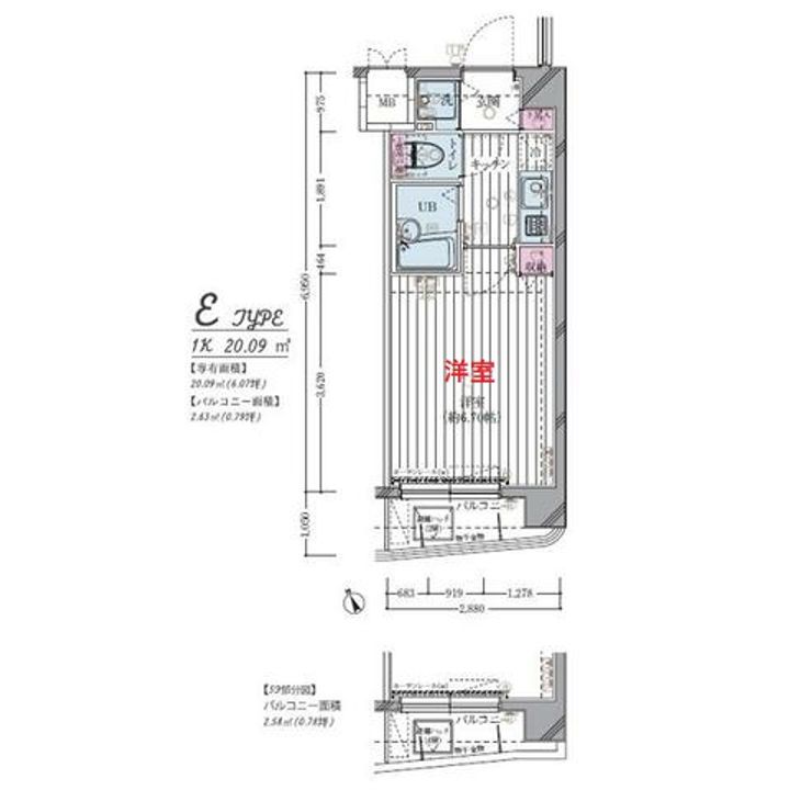 東京都大田区大森東1(マンション)の賃貸物件の間取り