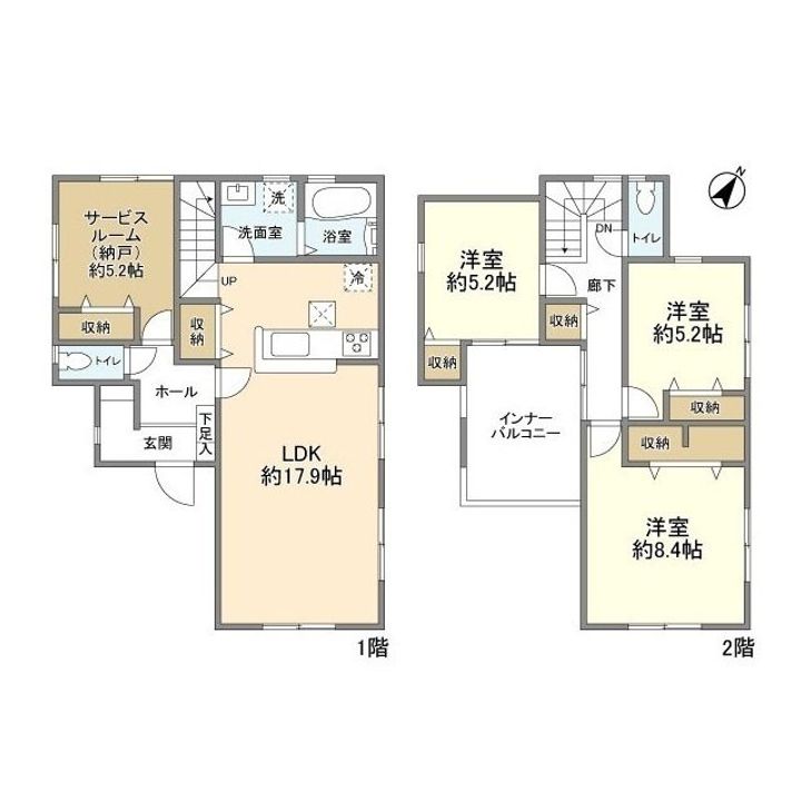 埼玉県さいたま市岩槻区城町2(一戸建)の賃貸物件の間取り