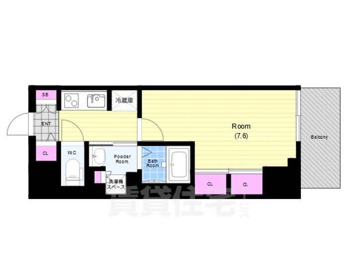大阪府大阪市北区中津3(マンション)の賃貸物件の間取り