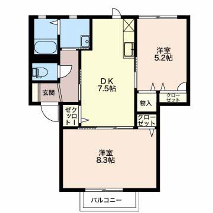 新潟県長岡市古正寺2(アパート)の賃貸物件の間取り