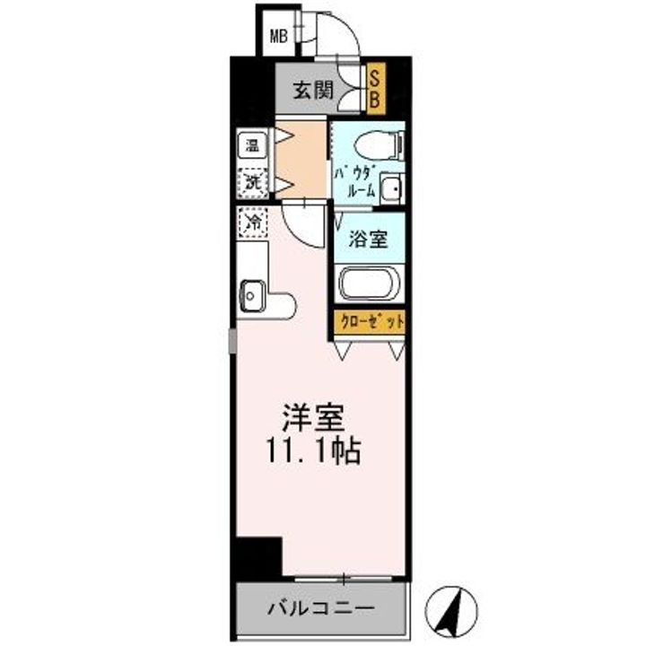 兵庫県神戸市中央区磯辺通3(マンション)の賃貸物件の間取り