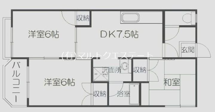 鹿児島県鹿児島市池之上町(マンション)の賃貸物件の間取り