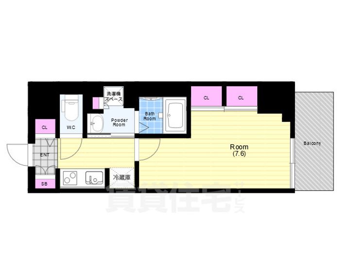 大阪府大阪市北区中津3(マンション)の賃貸物件の間取り