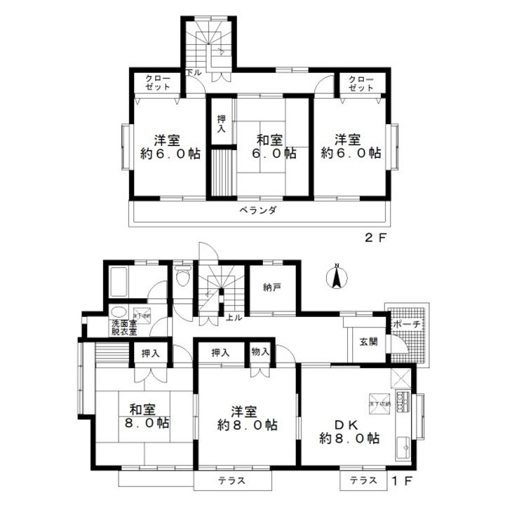 宮城県多賀城市山王字北寿福寺(一戸建)の賃貸物件の間取り