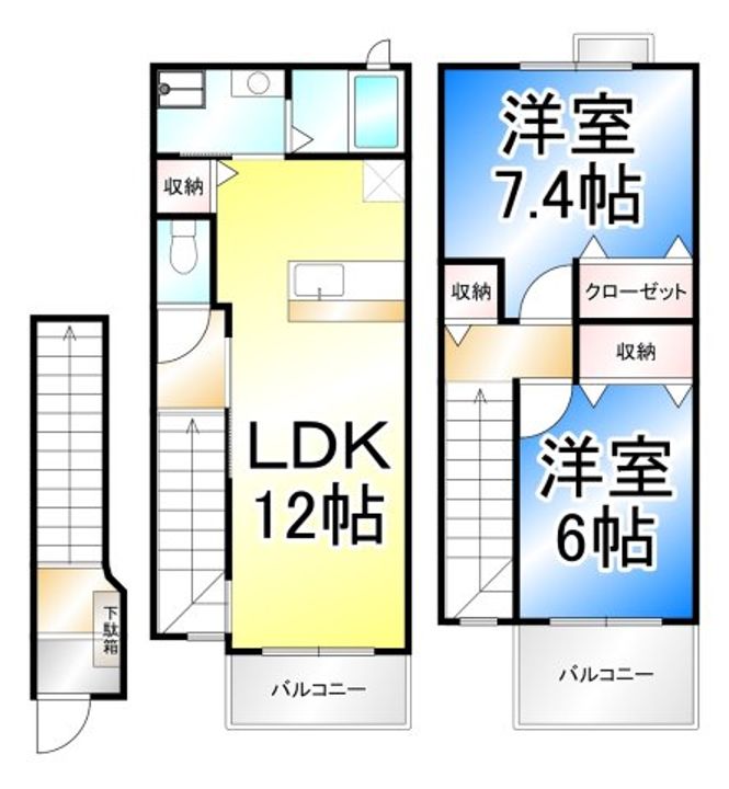 ガーデンハウス朝日山 Dの間取り