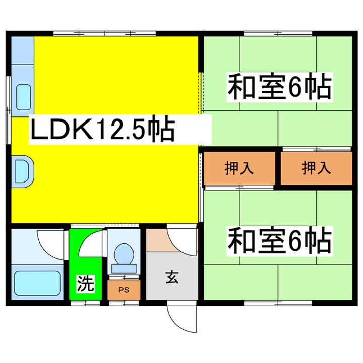 リバーハイツAの間取り