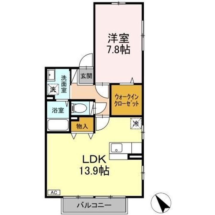 神奈川県伊勢原市笠窪(アパート)の賃貸物件の間取り