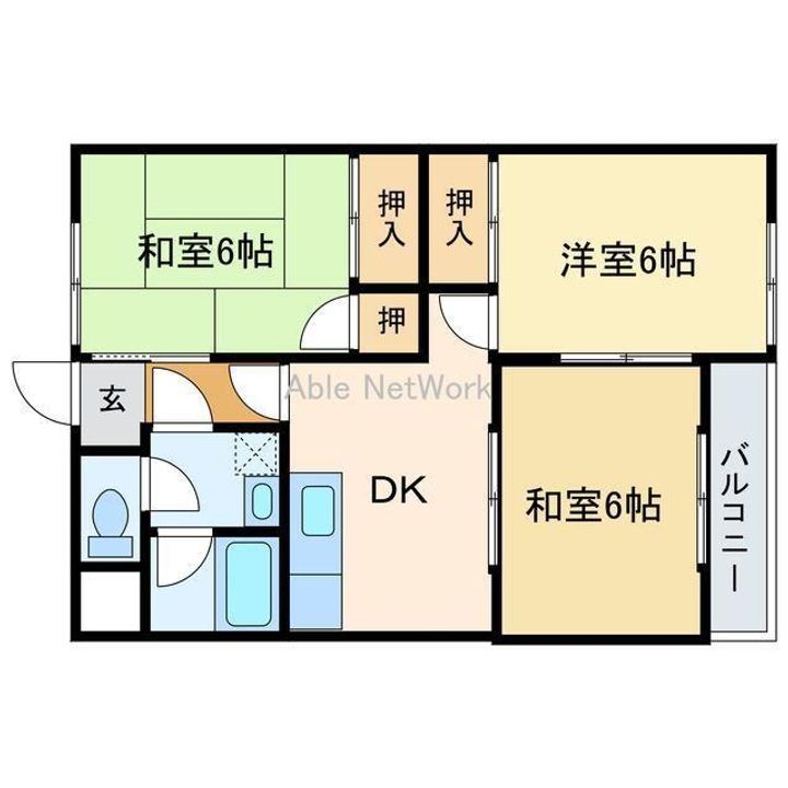 船木ハイツ1の間取り