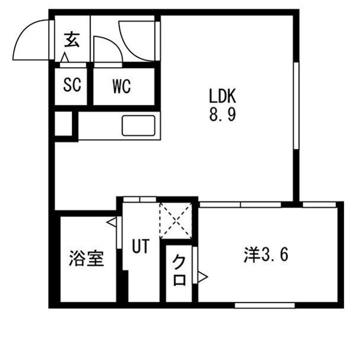 北海道札幌市白石区本通12丁目南(マンション)の賃貸物件の間取り