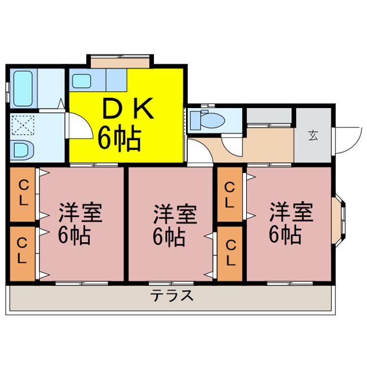茨城県古河市常盤町(アパート)の賃貸物件の間取り