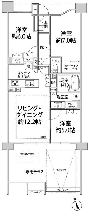 レーベン鵠沼海岸BLUENOVAの間取り