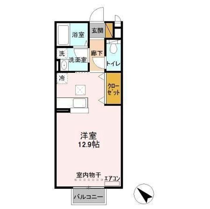 茨城県稲敷郡阿見町大字廻戸(アパート)の賃貸物件の間取り