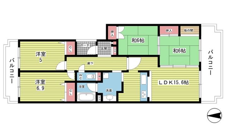 大阪府豊中市東泉丘4の賃貸マンションの間取り