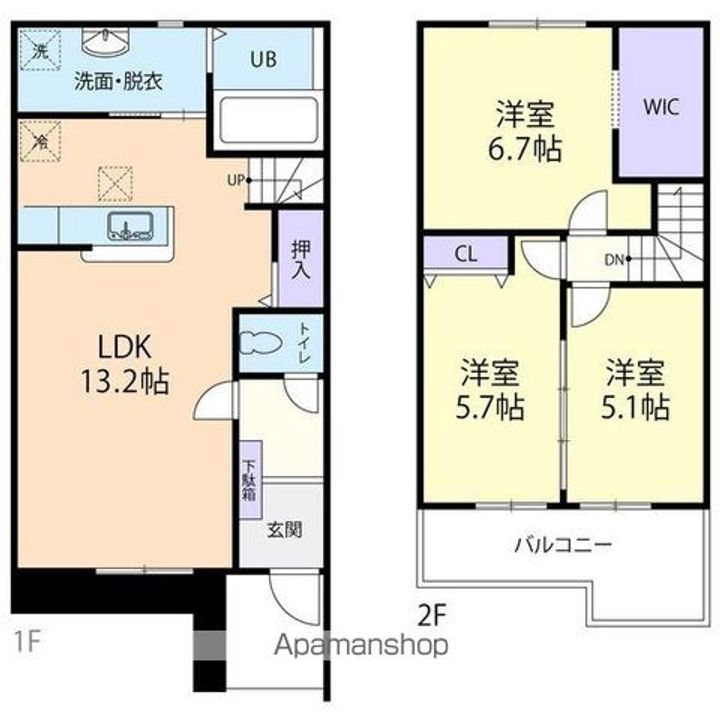 茨城県行方市麻生(アパート)の賃貸物件の間取り