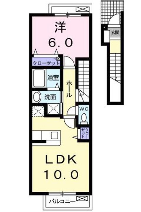 徳島県小松島市大林町字森ノ本(アパート)の賃貸物件の間取り