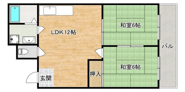 大阪府大阪市阿倍野区阪南町3(マンション)の賃貸物件の間取り
