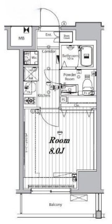 東京都江東区古石場1(マンション)の賃貸物件の間取り