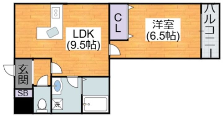 大阪府大阪市平野区背戸口5(マンション)の賃貸物件の間取り
