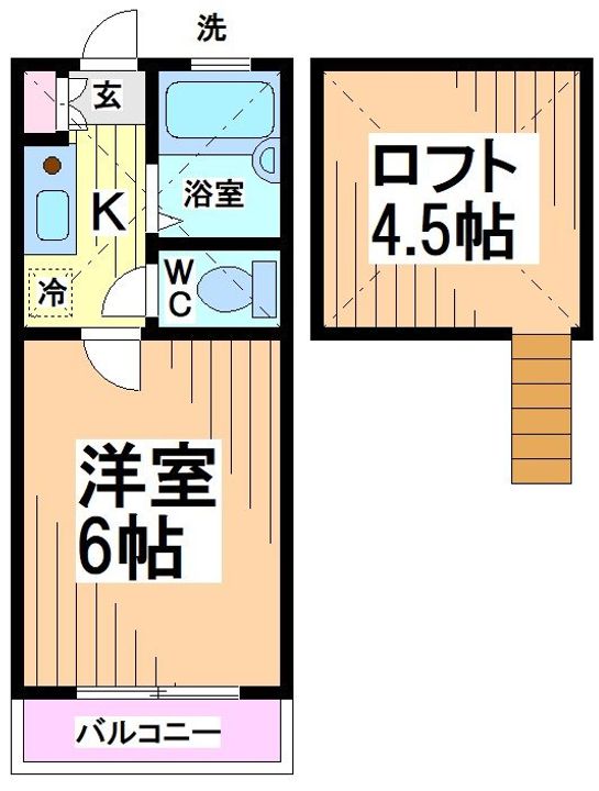 神奈川県川崎市多摩区枡形6(アパート)の賃貸物件の間取り